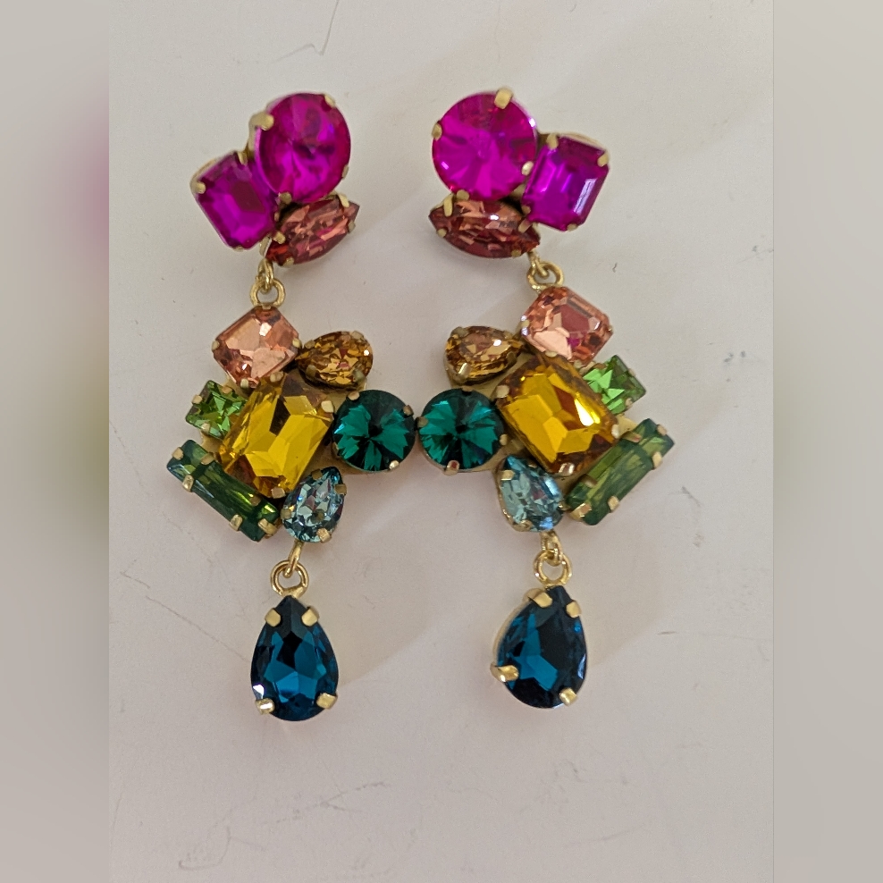 Earring Colorful Crystal Dangle Rhinestone Bohemian 15$